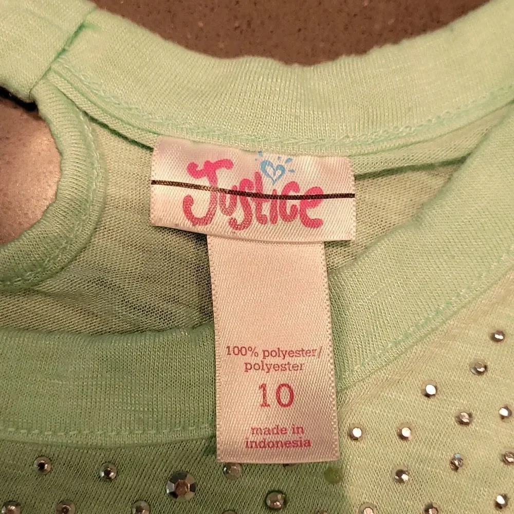 Justice sz 10 bedazzled tunic long sleeved
